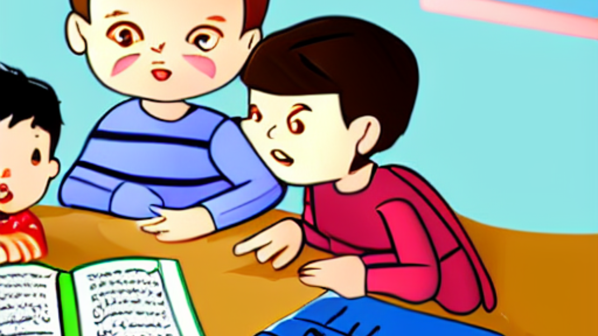 Naughty kids learning Quran