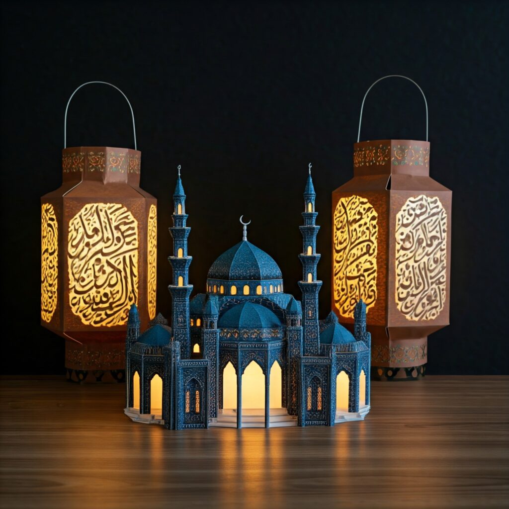 Masjid model and lanterns